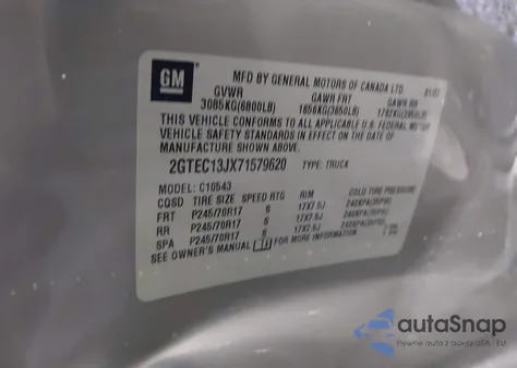 2007 GMC Sierra 1500 Sle2 z USA, uszkodzony, nr VIN 2GTEC13JX71579620